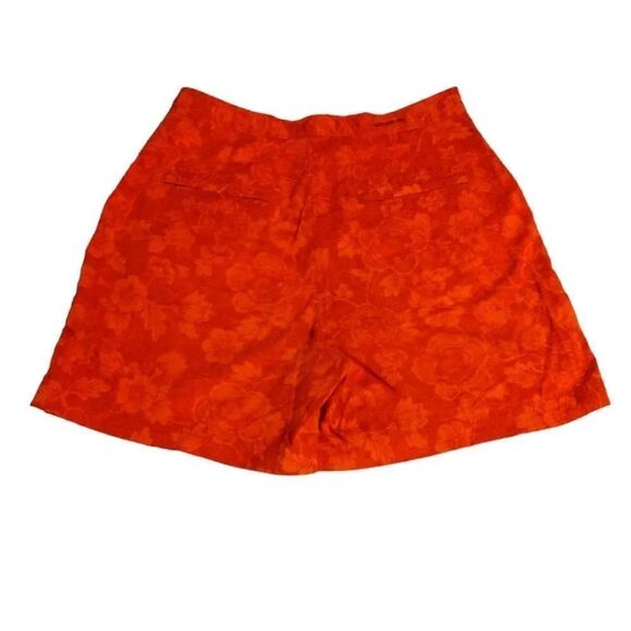 VTG Lauren Ralph Lauren Red Tropical High Rise Cotton Shorts Size 6 - Picture 5 of 11